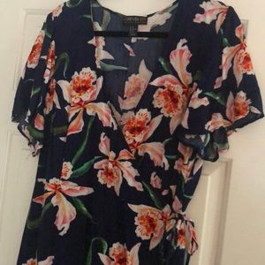 Floral maxi wrap dress